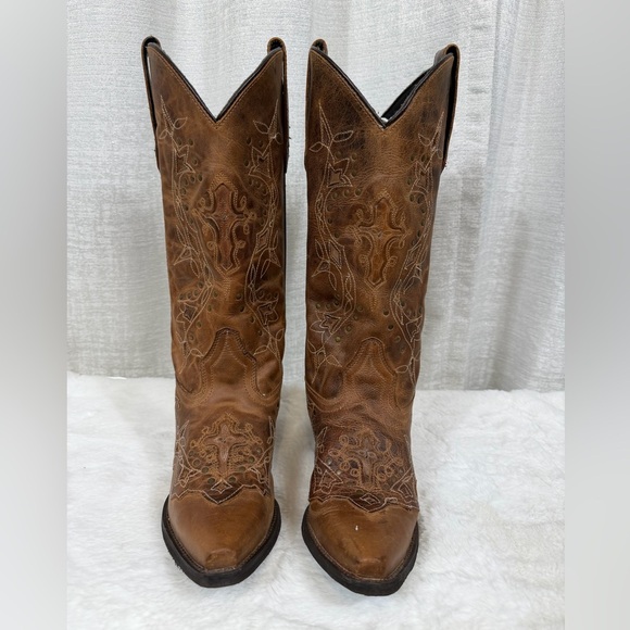 Laredo Women’s 7 Brown Embroidered Cowboy Boot - Picture 2 of 7